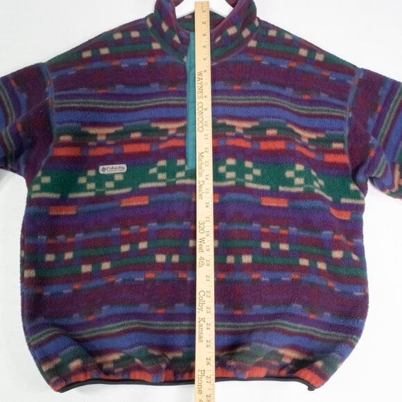 Vintage 90s Columbia Sportswear Aztec Navajo Fleece Sweater Men's Size L Retro - Picture 12 of 14